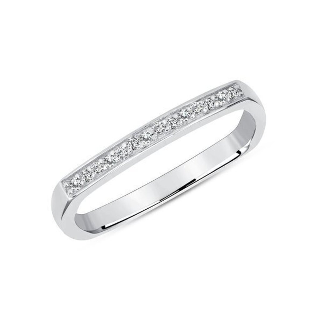 925 SILVER SQUARE CZ WEDDING BAND RING